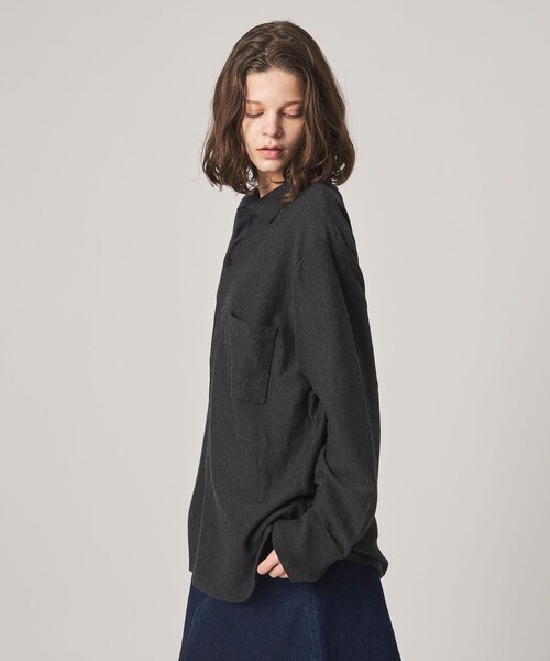 Steven Alan（スティーブンアラン）の「＜WANDERUNG × Steven Alan＞ KNIT SHIRT/ニット（カーディガン/ボレロ・レディース・ベージュ/ワイン/ダークグレー・FREE）」の2枚目の写真