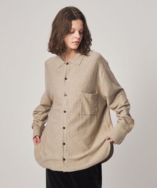 Steven Alan（スティーブンアラン）の「＜WANDERUNG × Steven Alan＞ KNIT SHIRT/ニット（カーディガン/ボレロ・レディース・ベージュ/ワイン/ダークグレー・FREE）」の4枚目の写真
