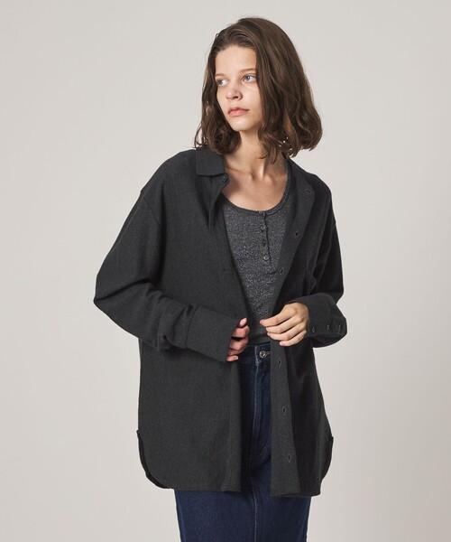 Steven Alan（スティーブンアラン）の「＜WANDERUNG × Steven Alan＞ KNIT SHIRT/ニット（カーディガン/ボレロ・レディース・ベージュ/ワイン/ダークグレー・FREE）」の10枚目の写真