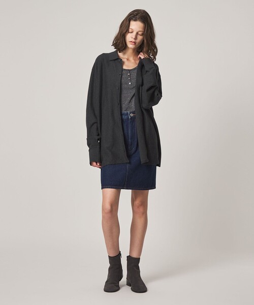 Steven Alan（スティーブンアラン）の「＜WANDERUNG × Steven Alan＞ KNIT SHIRT/ニット（カーディガン/ボレロ・レディース・ベージュ/ワイン/ダークグレー・FREE）」の11枚目の写真