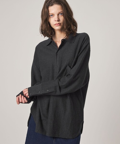 Steven Alan（スティーブンアラン）の「＜WANDERUNG × Steven Alan＞ KNIT SHIRT/ニット（カーディガン/ボレロ・レディース・ベージュ/ワイン/ダークグレー・FREE）」の13枚目の写真