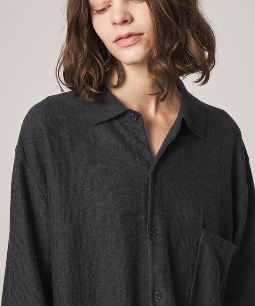 Steven Alan（スティーブンアラン）の「＜WANDERUNG × Steven Alan＞ KNIT SHIRT/ニット（カーディガン/ボレロ・レディース・ベージュ/ワイン/ダークグレー・FREE）」の14枚目の写真