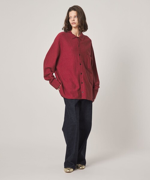 Steven Alan（スティーブンアラン）の「＜WANDERUNG × Steven Alan＞ KNIT SHIRT/ニット（カーディガン/ボレロ・レディース・ベージュ/ワイン/ダークグレー・FREE）」の18枚目の写真
