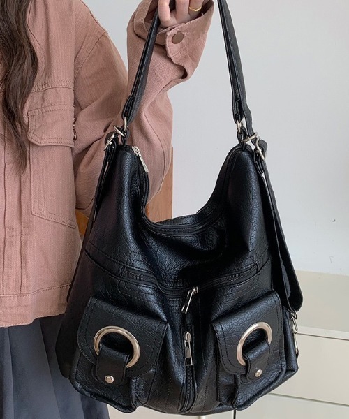 lulufa（ルルファ）の「メタルリングマルチポケット2WAYショルダーバッグ（ショルダーバッグ・レディース・ホワイト/ブラック・FREE）」の21枚目の写真