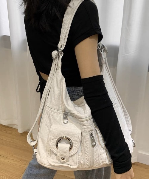 lulufa（ルルファ）の「メタルリングマルチポケット2WAYショルダーバッグ（ショルダーバッグ・レディース・ホワイト/ブラック・FREE）」の9枚目の写真