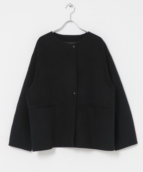 URBAN RESEARCH ROSSO WOMEN(アーバンリサーチ ロッソ)の「カシミヤビーバーストール付ノーカラーコート(その他アウター・レディース・ブラック/キャメル・FREE)」の9枚目の写真