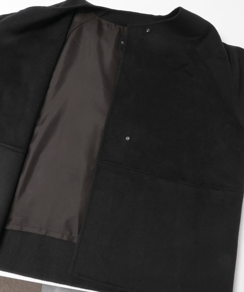 URBAN RESEARCH ROSSO WOMEN(アーバンリサーチ ロッソ)の「カシミヤビーバーストール付ノーカラーコート(その他アウター・レディース・ブラック/キャメル・FREE)」の10枚目の写真