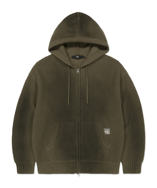 LMCの「SPRAY DYED WAFFLE KNIT ZIP-UP olive(パーカー・レディース・その他・SMALL/MEDIUM/LARGE)」の1枚目の写真