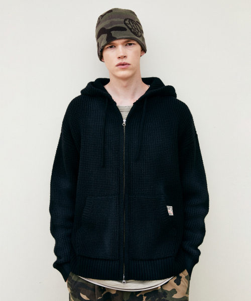 LMCの「SPRAY DYED WAFFLE KNIT ZIP-UP olive(パーカー・レディース・その他・SMALL/MEDIUM/LARGE)」の3枚目の写真