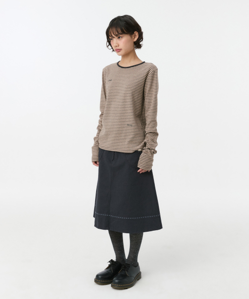 OHESHIO（オヘシオ）の「刺繍入りポケットAラインスカート ネイビー（スカート・レディース・その他・SMALL/MEDIUM）」の3枚目の写真