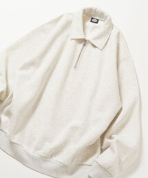限定展開 ポロ ハーフジップ スウェット