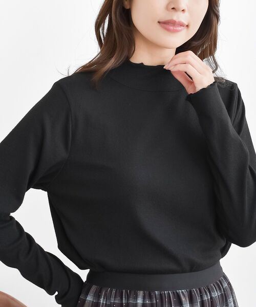 rps(アールピーエス)の「ボトルネックピーチ起毛カットソー(Tシャツ/カットソー・レディース・アイボリー/チャコールグレー/ブラック・フリー)」の10枚目の写真