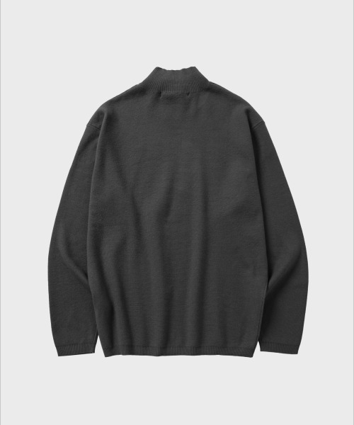 NONBLANK(ノンブランク)の「モックネックニット_ダークグレー(ニット/セーター・メンズ・グレー・M/L/XL)」の2枚目の写真