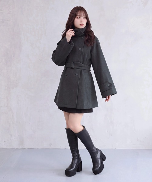 ASTORIA ODIER（アストリアオディール）の「アレンジカラー杢ミドルトレンチコート（トレンチコート・レディース・チャコールグレー・MEDIUM）」の9枚目の写真
