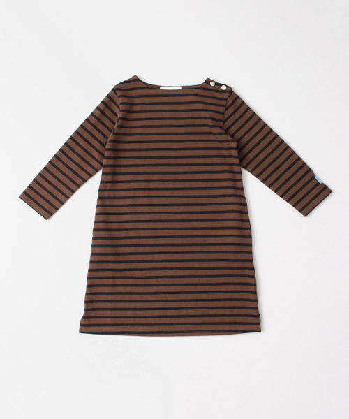 URBAN RESEARCH DOORS（アーバンリサーチドアーズ）の「FORK＆SPOON Color Border OP（ワンピース・キッズ・オフホワイト/ブラウン・120/135/90/105）」の2枚目の写真