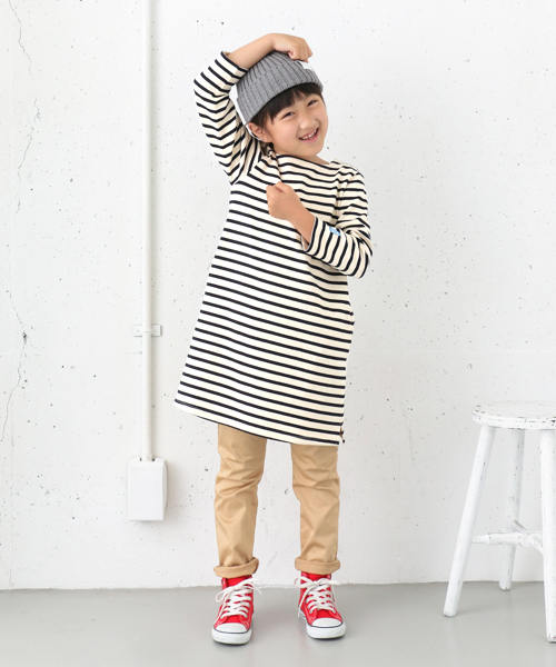 URBAN RESEARCH DOORS（アーバンリサーチドアーズ）の「FORK＆SPOON Color Border OP（ワンピース・キッズ・オフホワイト/ブラウン・120/135/90/105）」の13枚目の写真