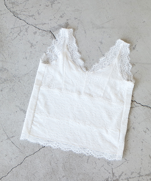 N.(N. Natural Beauty Basic)(エヌエヌナチュラルビューティーベーシック)の「レースビスチェ(タンクトップ・レディース・ブラック/グレー/ホワイト・MEDIUM)」の2枚目の写真