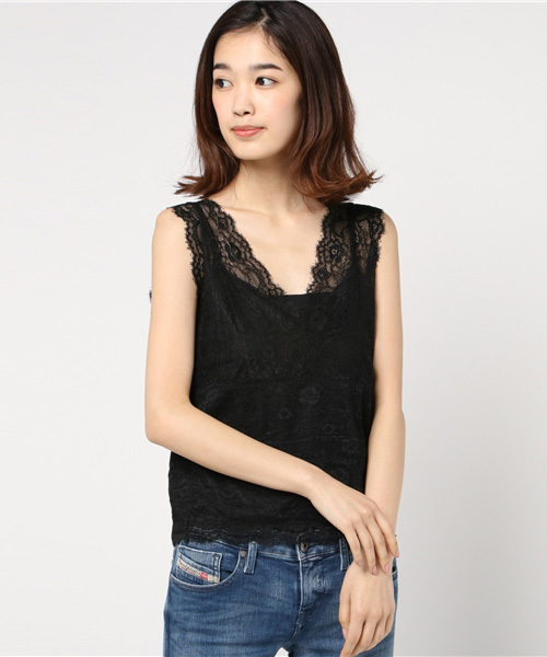 N.(N. Natural Beauty Basic)(エヌエヌナチュラルビューティーベーシック)の「レースビスチェ(タンクトップ・レディース・ブラック/グレー/ホワイト・MEDIUM)」の8枚目の写真