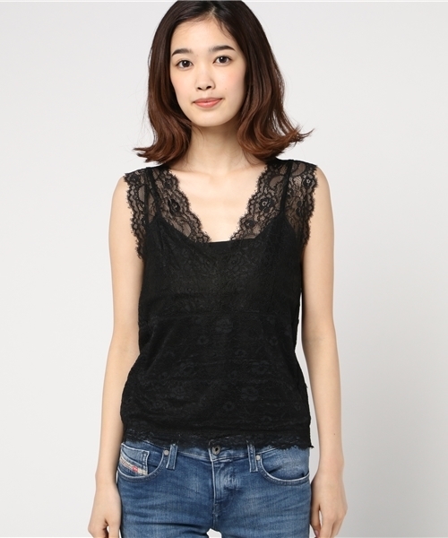 N.(N. Natural Beauty Basic)(エヌエヌナチュラルビューティーベーシック)の「レースビスチェ(タンクトップ・レディース・ブラック/グレー/ホワイト・MEDIUM)」の10枚目の写真