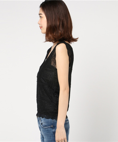 N.(N. Natural Beauty Basic)(エヌエヌナチュラルビューティーベーシック)の「レースビスチェ(タンクトップ・レディース・ブラック/グレー/ホワイト・MEDIUM)」の11枚目の写真