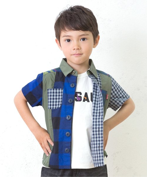 BREEZE（ブリーズ）の「リメイク風シャツ（シャツ/ブラウス・キッズ・レッド/ブルー・110/130/140/80/90/100/120）」の2枚目の写真