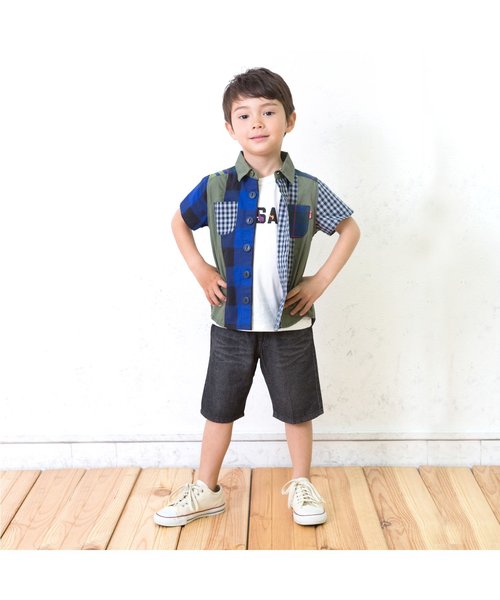 BREEZE（ブリーズ）の「リメイク風シャツ（シャツ/ブラウス・キッズ・レッド/ブルー・110/130/140/80/90/100/120）」の3枚目の写真