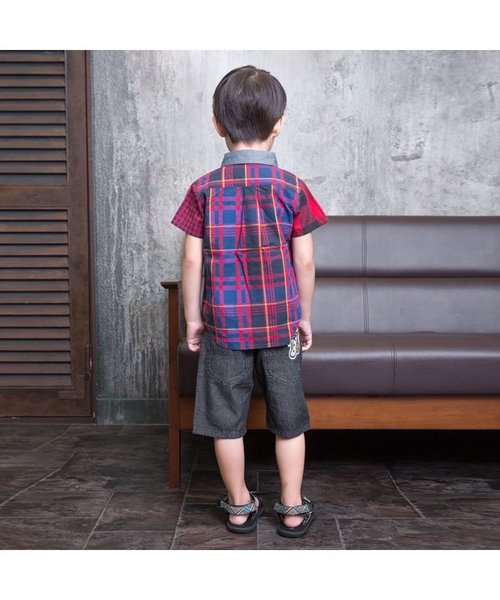 BREEZE（ブリーズ）の「リメイク風シャツ（シャツ/ブラウス・キッズ・レッド/ブルー・110/130/140/80/90/100/120）」の6枚目の写真