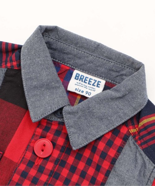 BREEZE（ブリーズ）の「リメイク風シャツ（シャツ/ブラウス・キッズ・レッド/ブルー・110/130/140/80/90/100/120）」の8枚目の写真