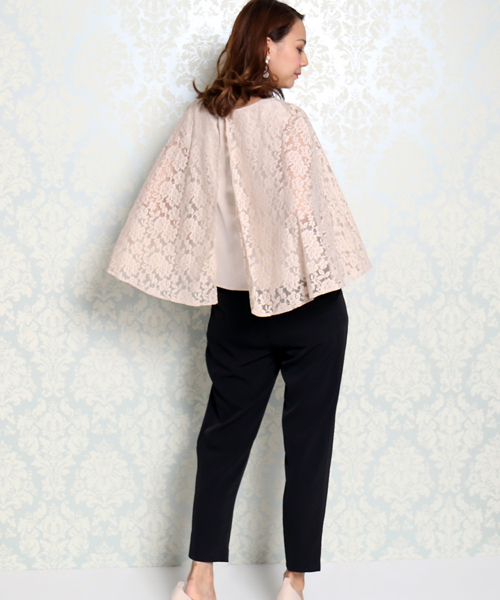 MARLENE JOBERT（マルレーヌ　ジョベル）の「セレモニー レースケープトップス　パンツセット（セットアップ・レディース・ベージュ/ネイビー/ブラック・MEDIUM/LARGE）」の9枚目の写真