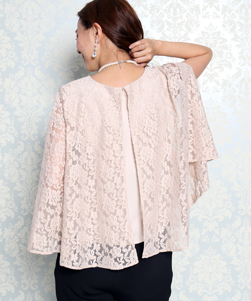 MARLENE JOBERT（マルレーヌ　ジョベル）の「セレモニー レースケープトップス　パンツセット（セットアップ・レディース・ベージュ/ネイビー/ブラック・MEDIUM/LARGE）」の10枚目の写真