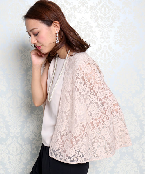 MARLENE JOBERT（マルレーヌ　ジョベル）の「セレモニー レースケープトップス　パンツセット（セットアップ・レディース・ベージュ/ネイビー/ブラック・MEDIUM/LARGE）」の11枚目の写真