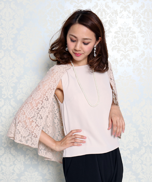 MARLENE JOBERT（マルレーヌ　ジョベル）の「セレモニー レースケープトップス　パンツセット（セットアップ・レディース・ベージュ/ネイビー/ブラック・MEDIUM/LARGE）」の13枚目の写真