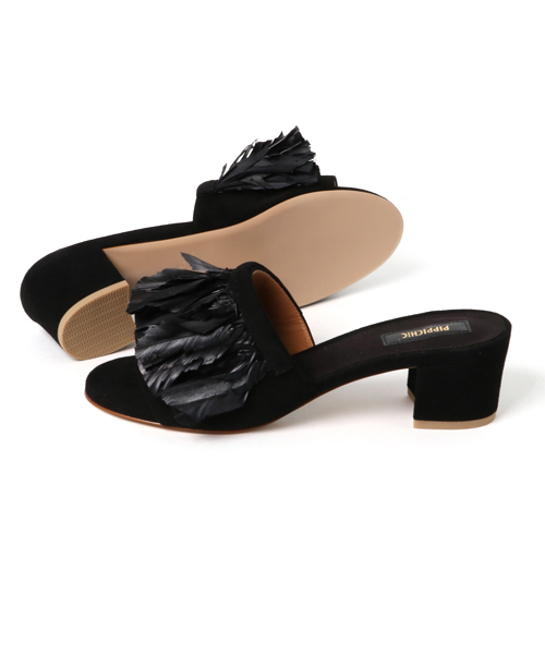 Pippichic（ピッピシック）の「Pippichic フェザーミュール（サンダル・レディース・ブラック・38）」の2枚目の写真
