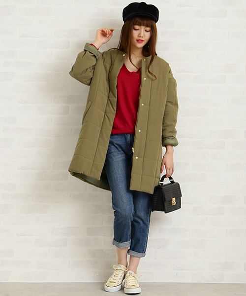 N.（N. Natural Beauty Basic）（エヌエヌナチュラルビューティーベーシック）の「キルティングコート（ダウンジャケット/コート・レディース・ネイビー/カーキ・SMALL/MEDIUM）」の10枚目の写真