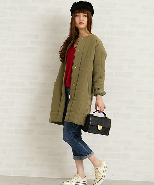 N.（N. Natural Beauty Basic）（エヌエヌナチュラルビューティーベーシック）の「キルティングコート（ダウンジャケット/コート・レディース・ネイビー/カーキ・SMALL/MEDIUM）」の12枚目の写真