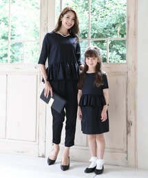 DRESS LAB（ドレスラボ）の「【KIDS】《ママとお揃いドレス》 半袖ペプラムフレアセットアップドレス キッズドレス（ドレス）」