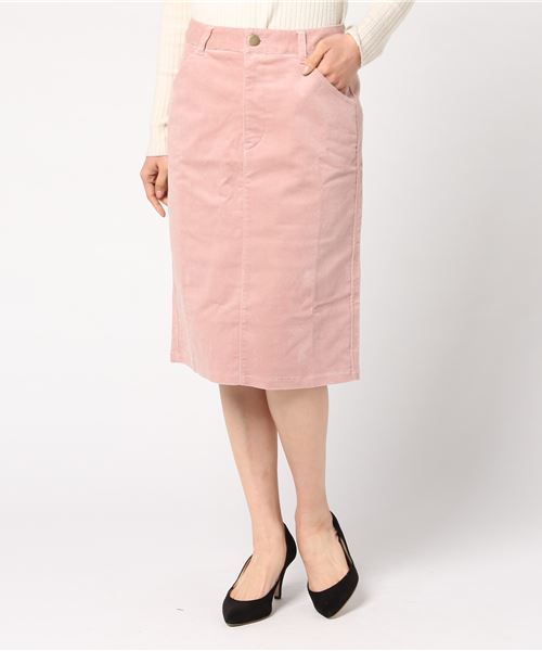 earth music&ecology（アースミュージックアンドエコロジー）の「・コーデュロイタイトスカート（スカート・レディース・チャコールグレー/ピンクベージュ/キャメル・M/L）」の3枚目の写真