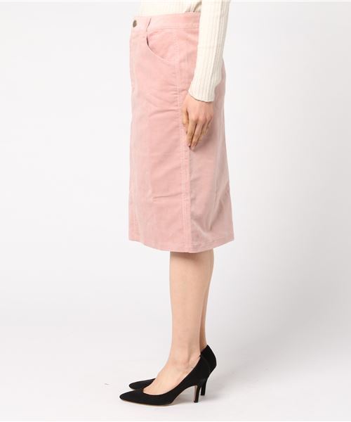 earth music&ecology（アースミュージックアンドエコロジー）の「・コーデュロイタイトスカート（スカート・レディース・チャコールグレー/ピンクベージュ/キャメル・M/L）」の4枚目の写真