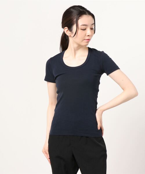 three dots（スリードッツ）の「Jessica UネックTシャツ（T