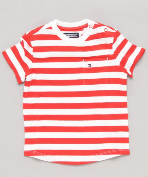 TOMMY HILFIGER（トミーヒルフィガー）の「ストライプレギュラーフィットTシャツ（Tシャツ/カットソー・キッズ・ネイビー/レッド/ブルー・110cm/90cm/100cm/120cm/80ｃｍ）」の3枚目の写真