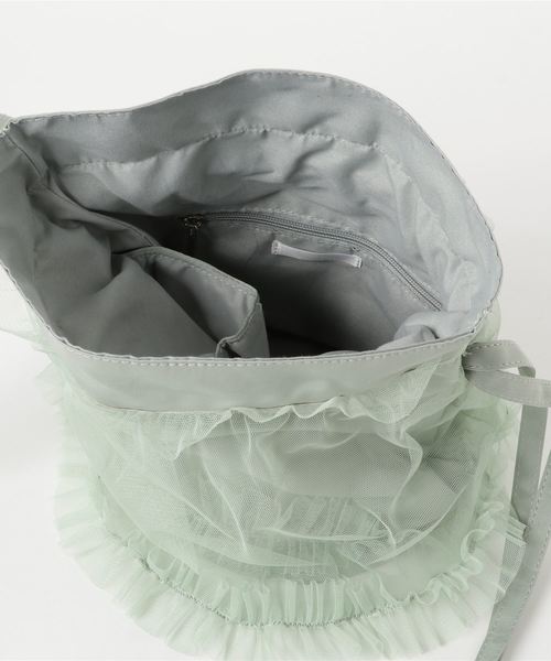 merlot plus（メルロープリュス）の「巾着ハンドバッグ2637（ハンドバッグ・レディース・ブラック/オフホワイト/ライトグリーン・FREE）」の9枚目の写真