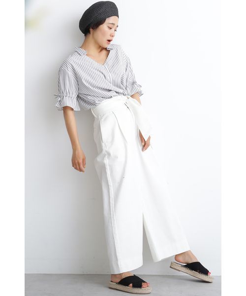 FREE'S MART（フリーズマート）の「キャンディースリーブＶネックシャツ（シャツ/ブラウス・レディース・ホワイト/ホワイト系その他/ベージュ/ダークネイビー・FREE）」の19枚目の写真