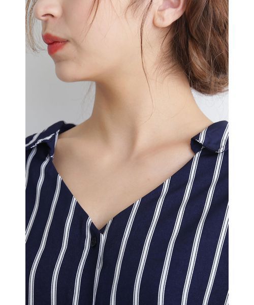 FREE'S MART（フリーズマート）の「キャンディースリーブＶネックシャツ（シャツ/ブラウス・レディース・ホワイト/ホワイト系その他/ベージュ/ダークネイビー・FREE）」の17枚目の写真