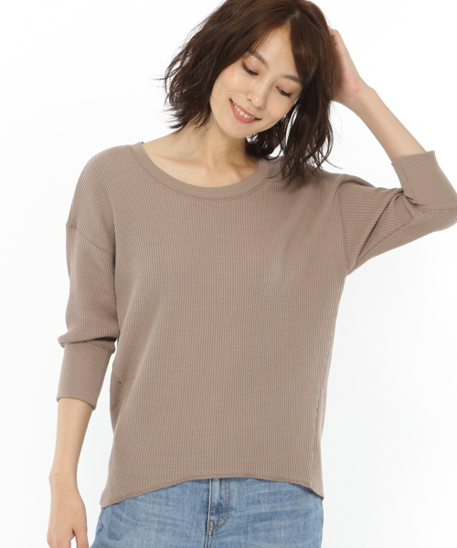 LAKOLE（ラコレ）の「TCワッフル7分袖プルオーバー / LAKOLE（Tシャツ/カットソー・レディース・ブラック/ブラウン/レッド/オフホワイト/グリーン/ブラウン系その他・SMALL/MEDIUM）」の5枚目の写真