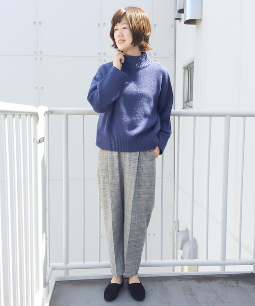 LBC（エルビーシー）の「チェックワイドテーパードパンツ（その他パンツ・レディース・オフホワイト/チャコールグレー・M/L）」の8枚目の写真