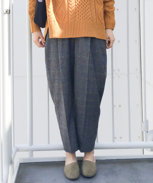 LBC（エルビーシー）の「チェックワイドテーパードパンツ（その他パンツ・レディース・オフホワイト/チャコールグレー・M/L）」の13枚目の写真