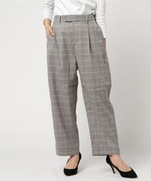 LBC | ＊チェックワイドテーパードパンツ(その他パンツ)