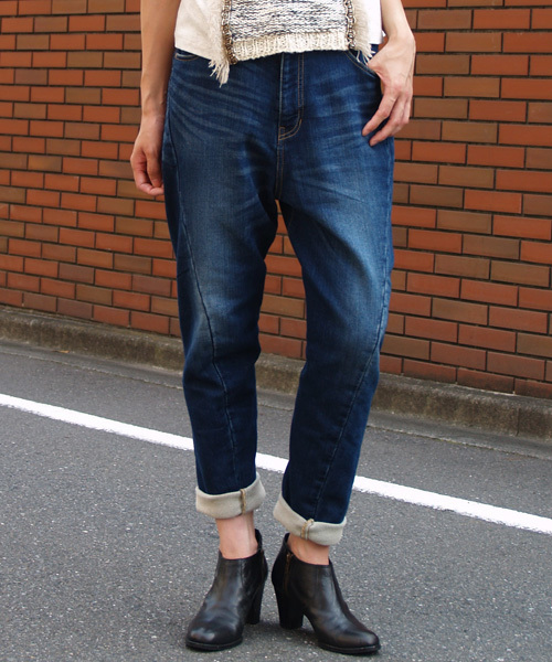 Another Edition（アナザーエディション）の「AE[A]ﾘｯﾀｲCUTTING ﾆｯﾄDNM ◆（デニムパンツ・レディース・ネイビー/コバルトブルー・SMALL/MEDIUM）」の14枚目の写真