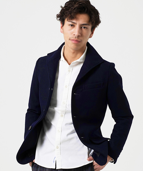 GOSTAR DE FUGA（ゴスタール ジフーガ）の「メルトンイタリアンカラーコート（テーラードジャケット・メンズ・ブラック/ベージュ/ネイビー・M/L/XL）」の3枚目の写真