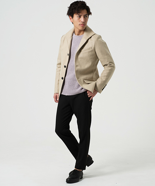 GOSTAR DE FUGA（ゴスタール ジフーガ）の「メルトンイタリアンカラーコート（テーラードジャケット・メンズ・ブラック/ベージュ/ネイビー・M/L/XL）」の17枚目の写真